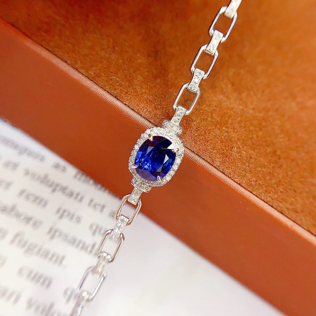 14k Gold 1.2 Ct Natural Sapphire & Diamond Bracelet - 2