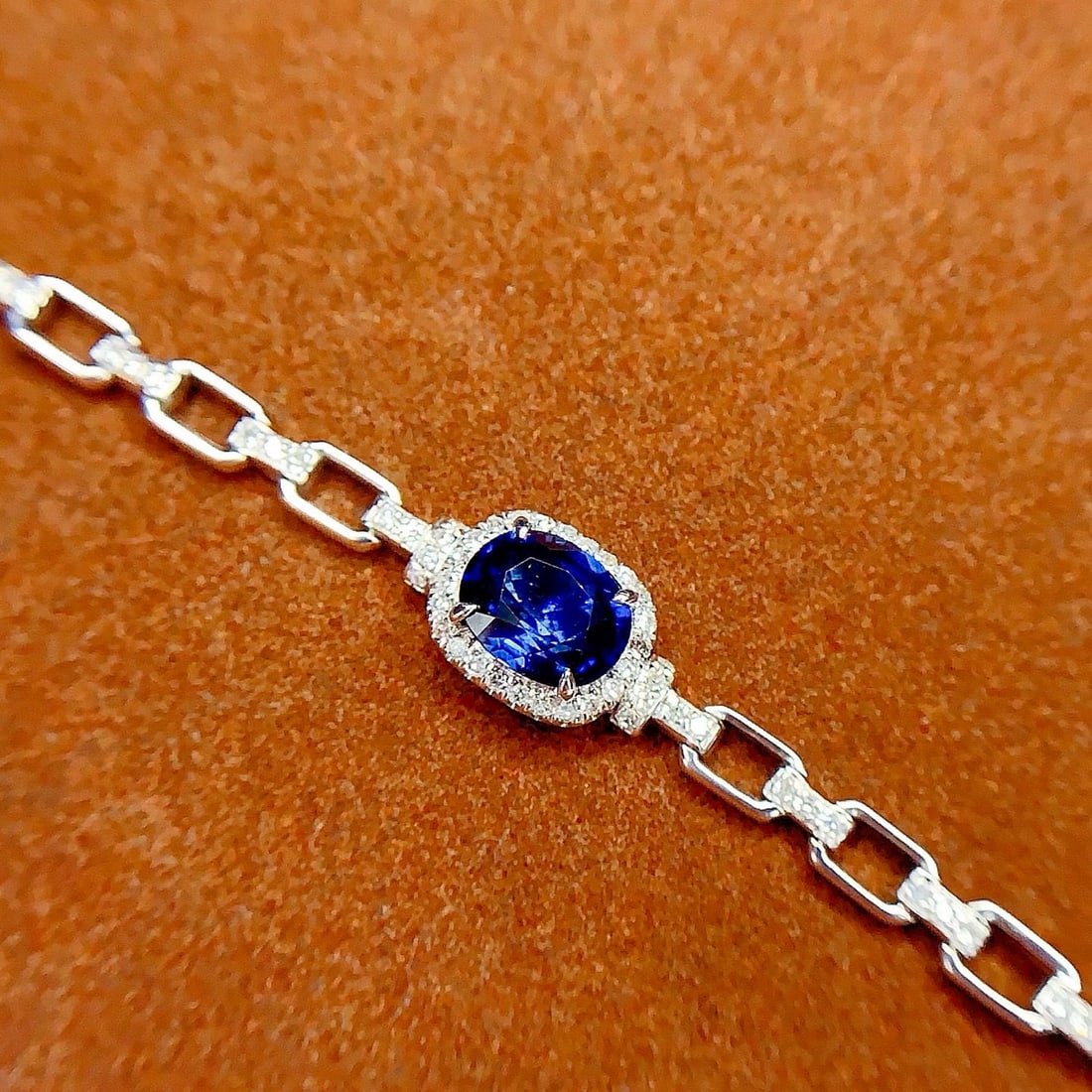 14k Gold 1.2 Ct Natural Sapphire & Diamond Bracelet - 3