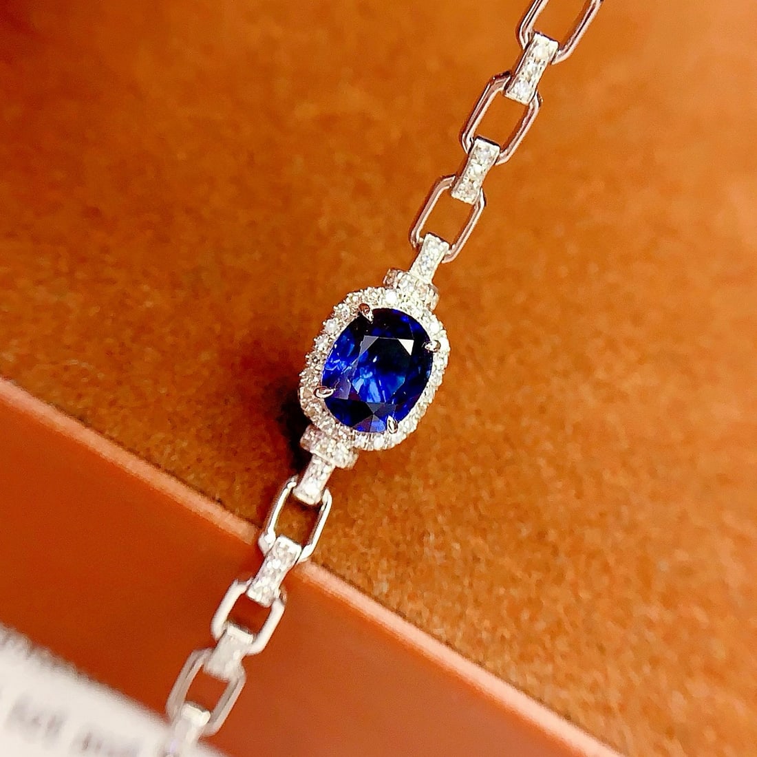 14k Gold 1.2 Ct Natural Sapphire & Diamond Bracelet - 4