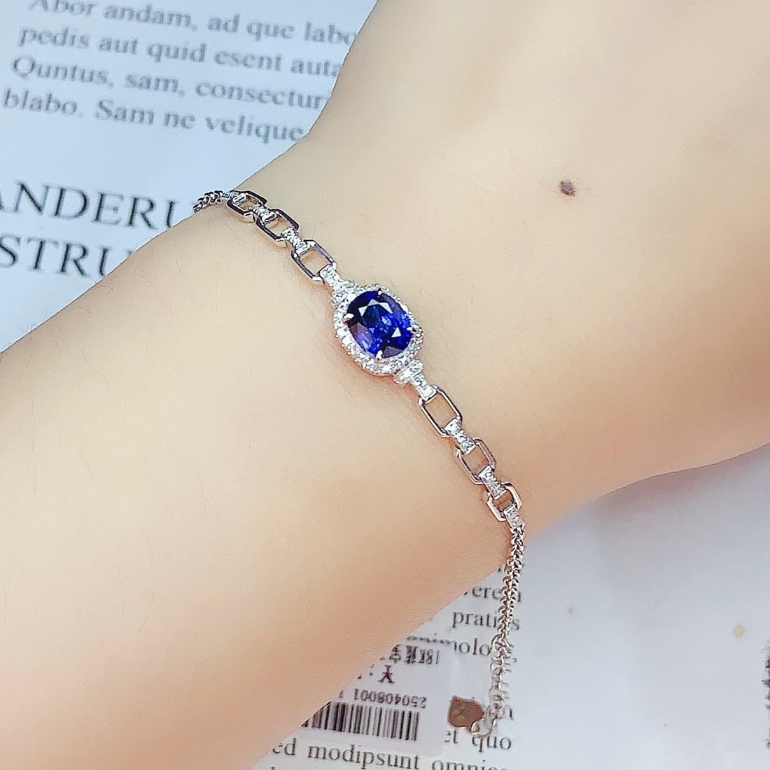 14k Gold 1.2 Ct Natural Sapphire & Diamond Bracelet - 6