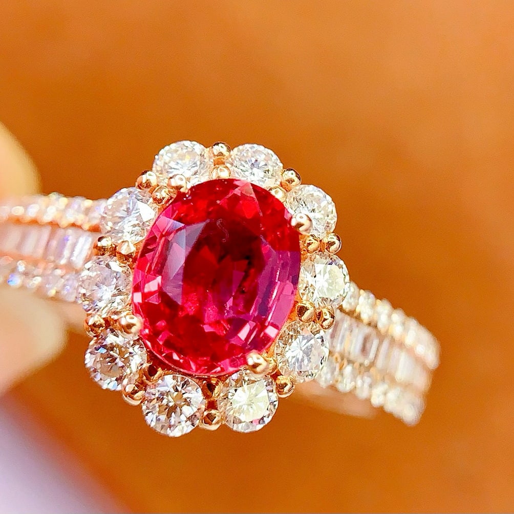 14k Gold 1.4 Ct Natural Ruby & Diamond Ring: Ref:230958435 // gold content:14k gold // ring size:7. 25us // // main gemstone:ruby // shape:oval // carat weight:1. 4ct // color:red // treatment:natural // // adjacent gemstone 2 : diamond // numbe