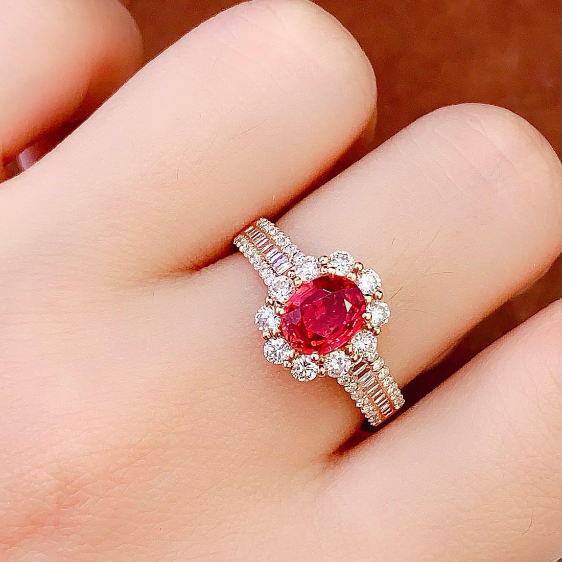 14k Gold 1.4 Ct Natural Ruby & Diamond Ring - 6