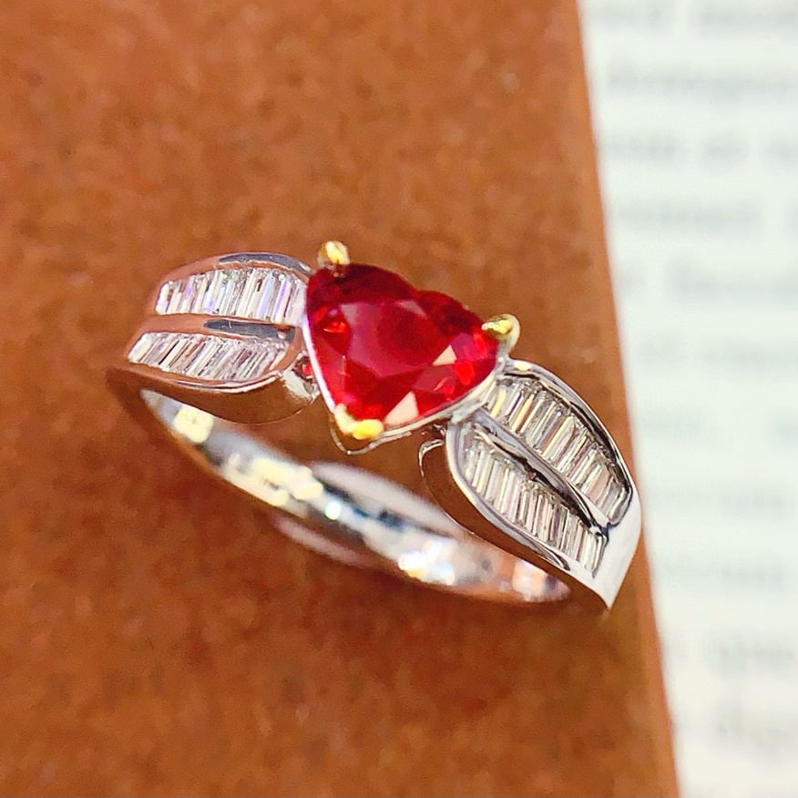 14k Gold 1.02 Ct Natural Ruby & Diamond Ring - 3