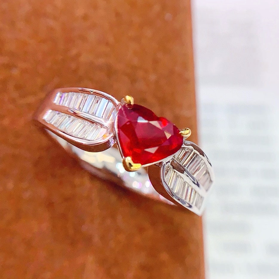 14k Gold 1.02 Ct Natural Ruby & Diamond Ring - 5