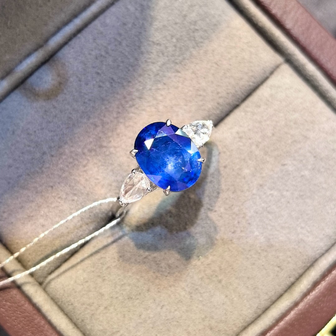 14k Gold 3.28 Ctw Natural Sapphire & Diamond Ring - 2