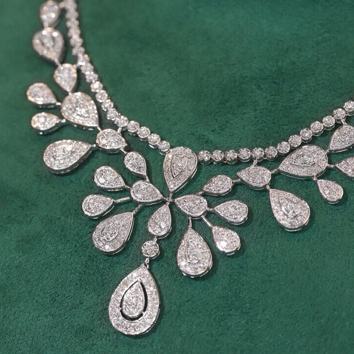 14k Gold 6.5 Ct Natural H Diamond Necklace - 2