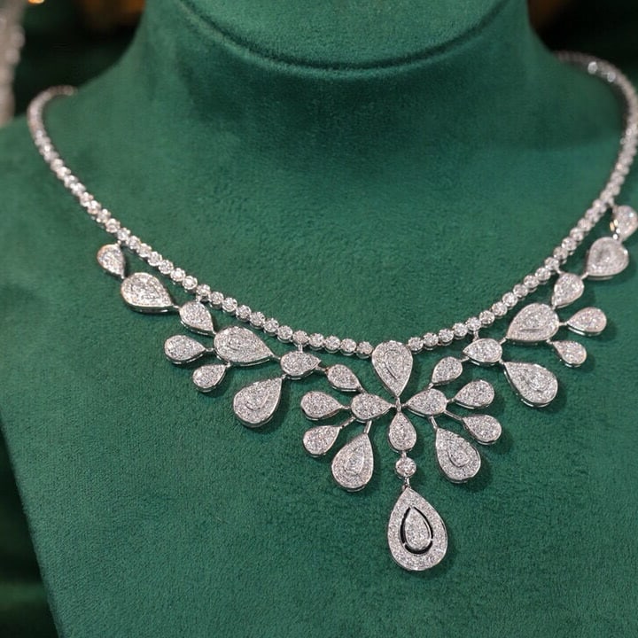 14k Gold 6.5 Ct Natural H Diamond Necklace - 4