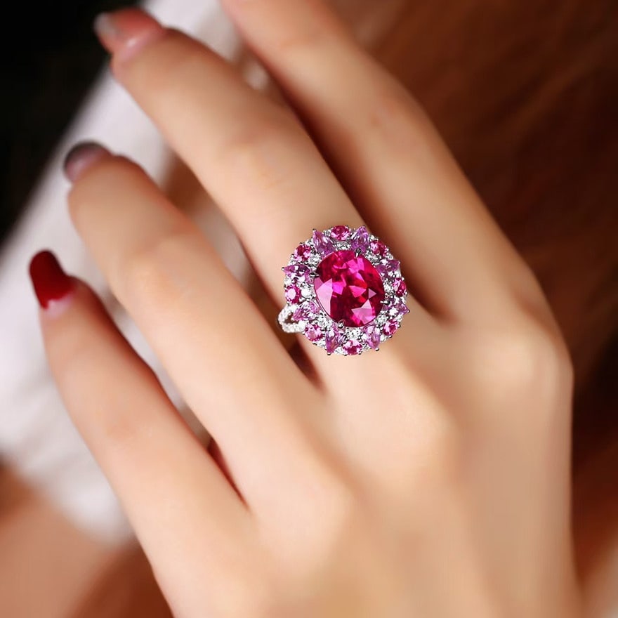 14k Gold 5.49 Ctw Natural Tourmaline & Diamond Ring - 5