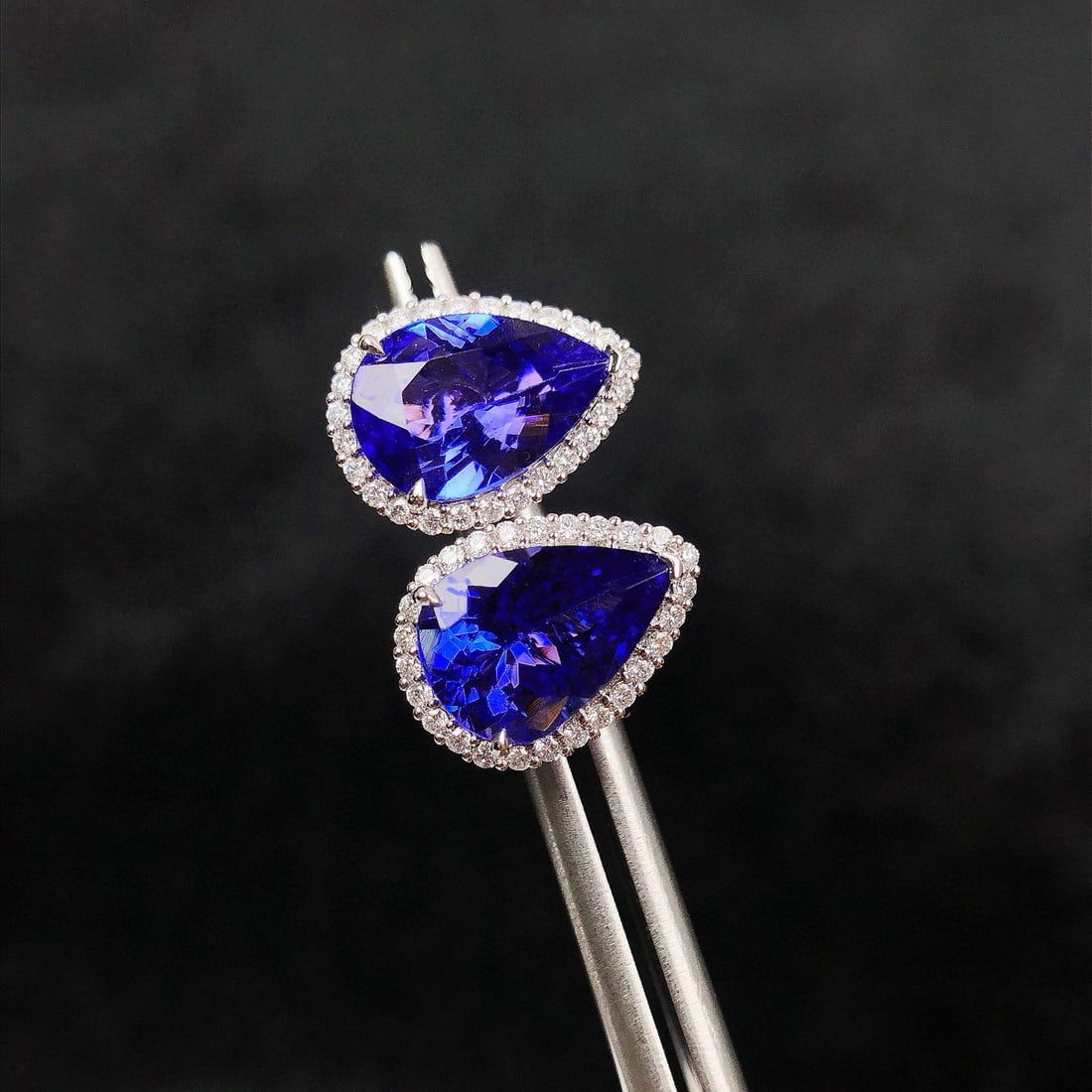 14k Gold 3.58 Ctw Natural Tanzanite & Diamond Earrings - 2