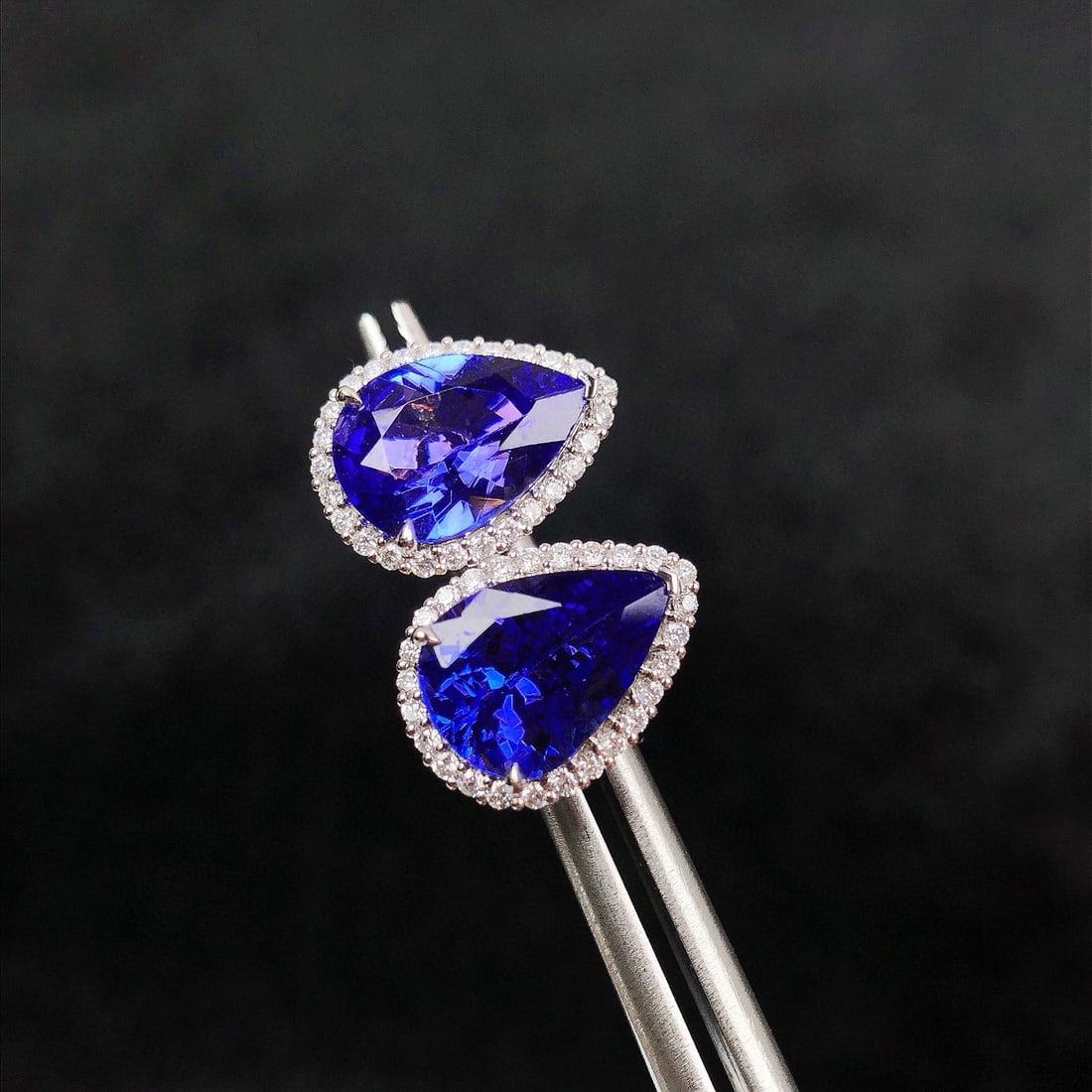 14k Gold 3.58 Ctw Natural Tanzanite & Diamond Earrings - 5