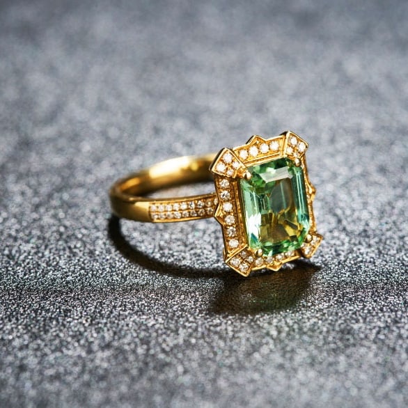 14k Gold 2.4 Ctw Natural Tourmaline & Diamond Ring - 2