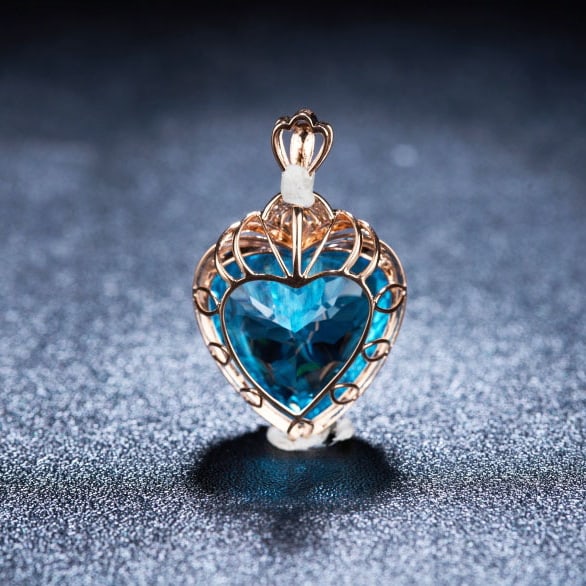 14k Gold 20.68 Ct Natural Topaz & Diamond Pendant( Without Chain ) - 5