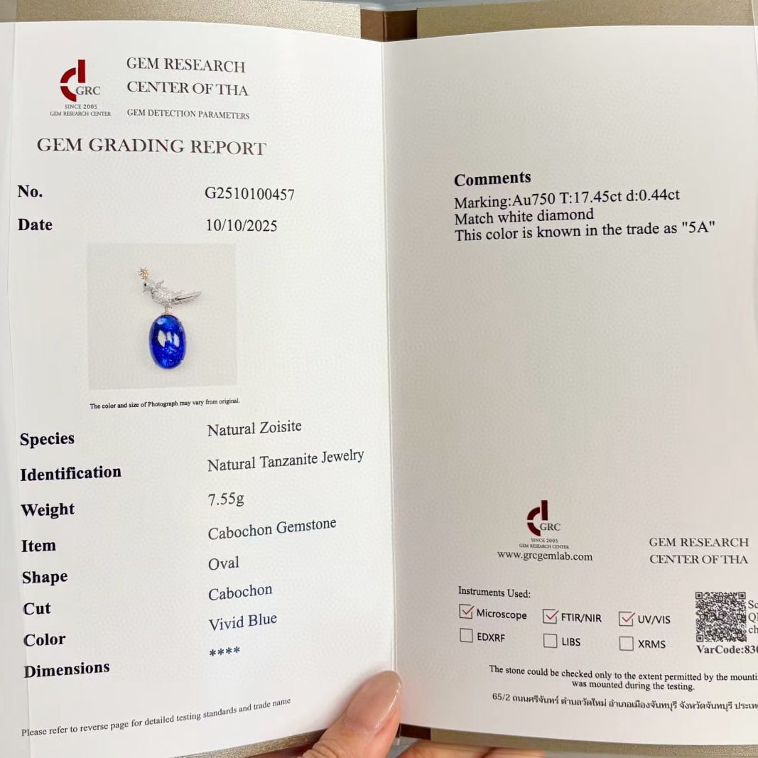 14k Gold 17.89 Ctw Natural Tanzanite & Diamond Brooch/pendant( Without Chain ) - 8