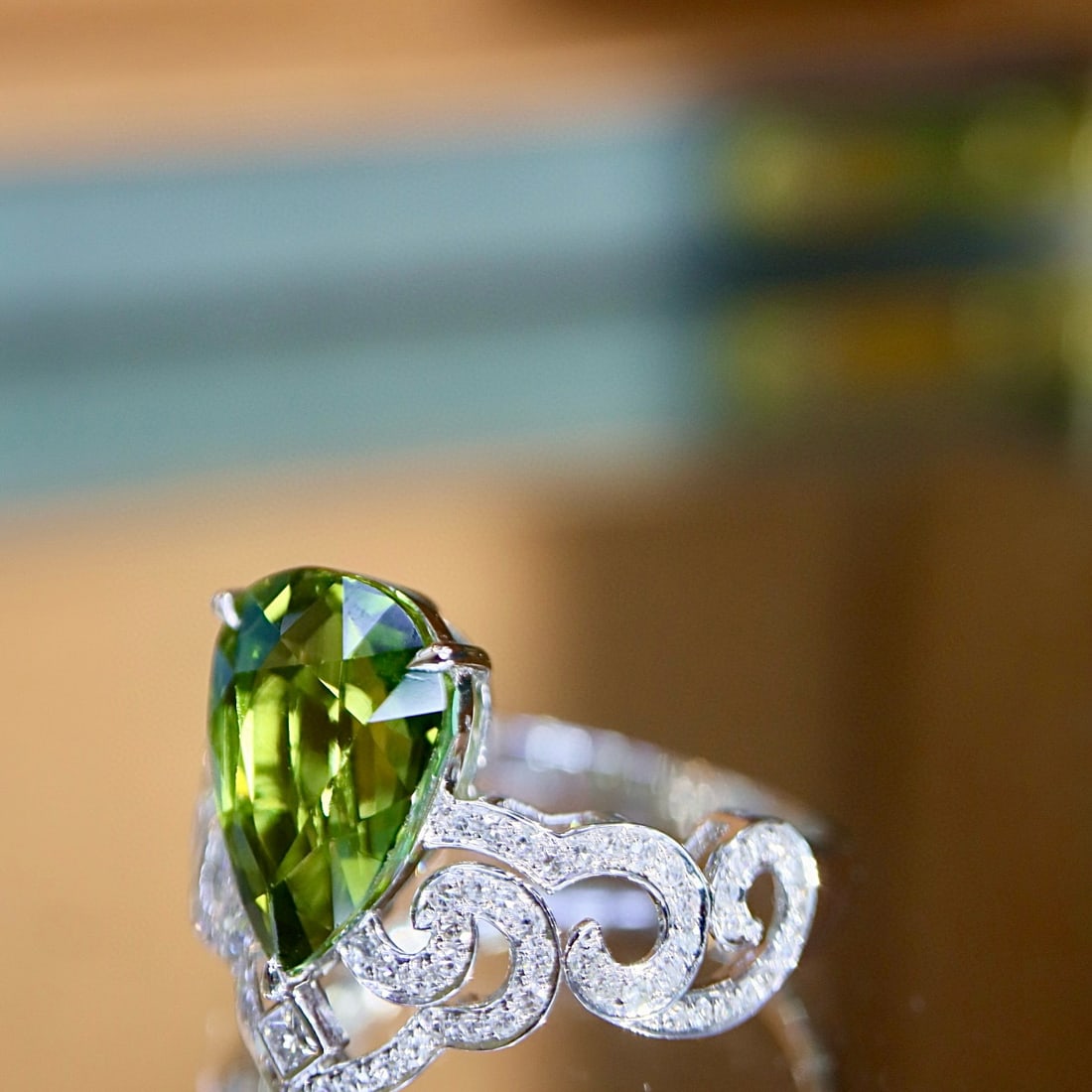 14k Gold 3.99 Ctw Natural Tourmaline & Diamond Ring - 5