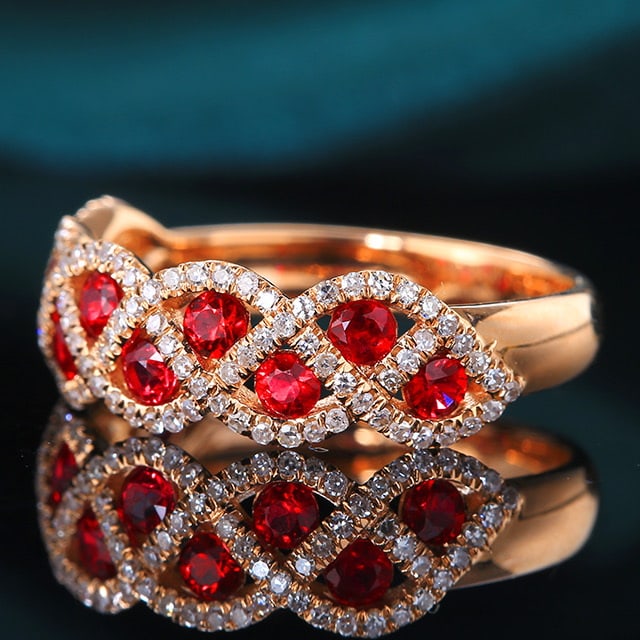 14k Gold 1.04 Ctw Natural Ruby & Diamond Ring - 2