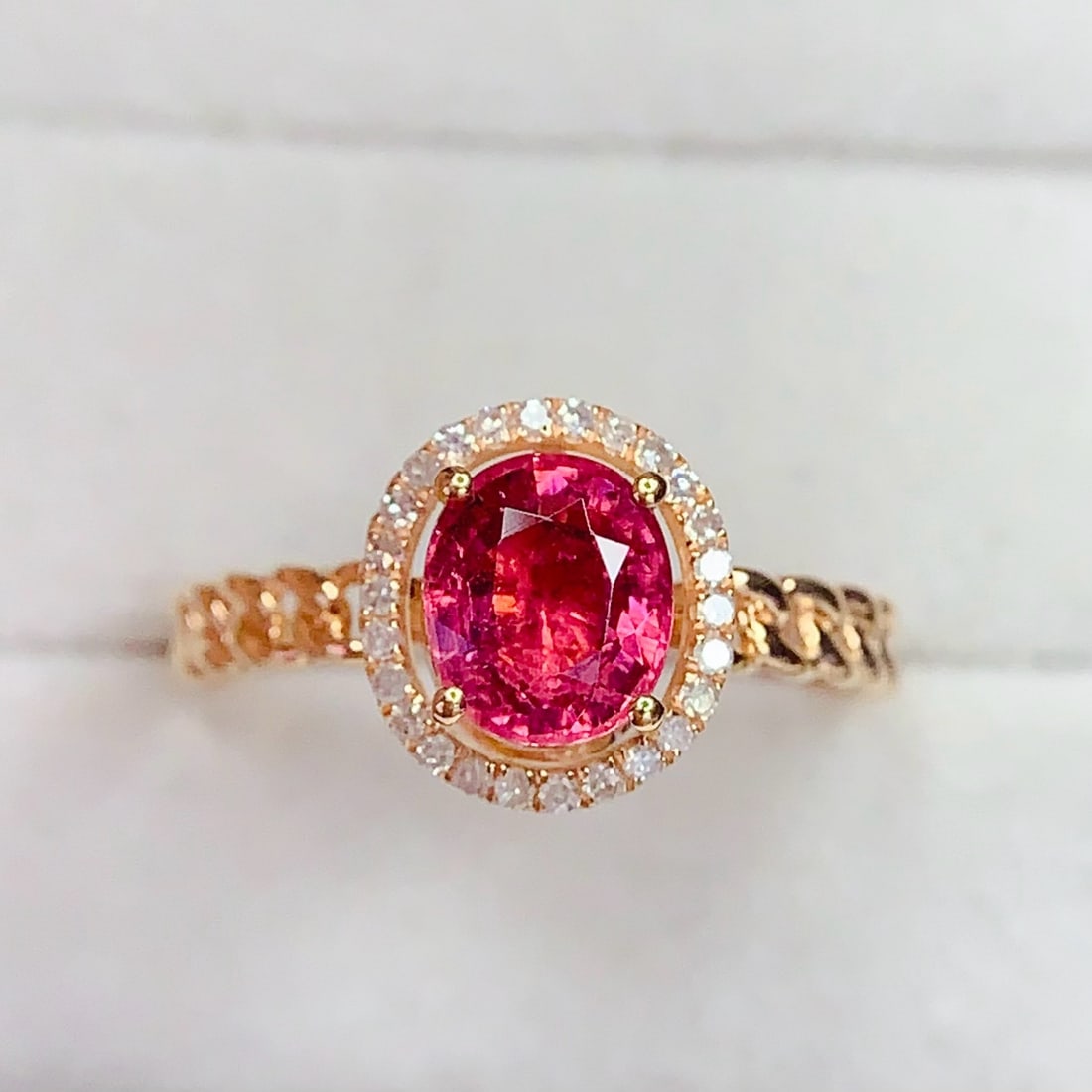 14k Gold 1.5 Ct Natural Tourmaline & Diamond Ring - 2