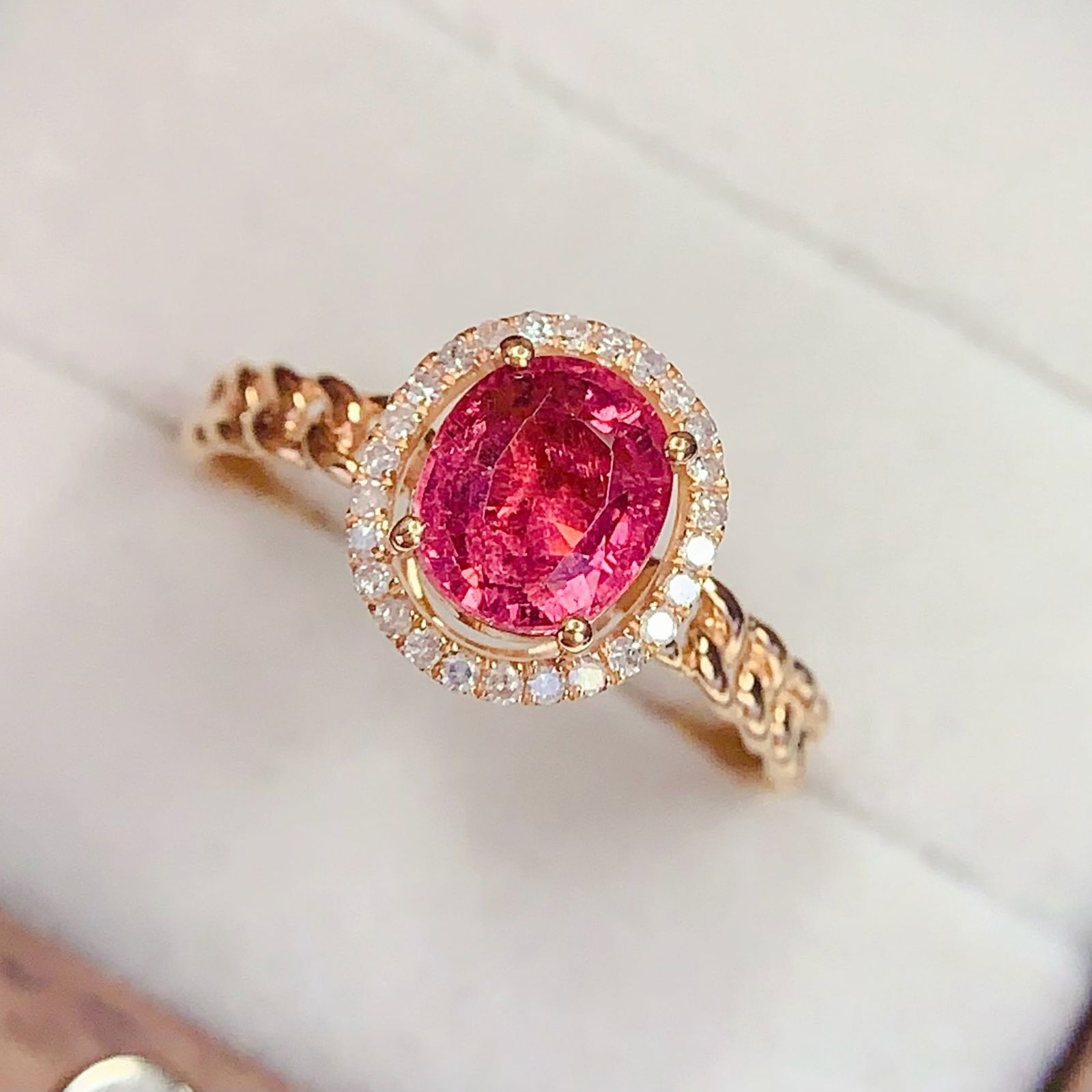 14k Gold 1.5 Ct Natural Tourmaline & Diamond Ring - 3