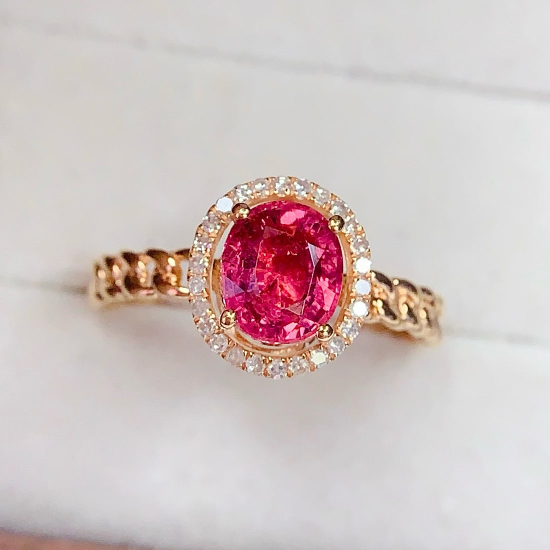 14k Gold 1.5 Ct Natural Tourmaline & Diamond Ring - 5