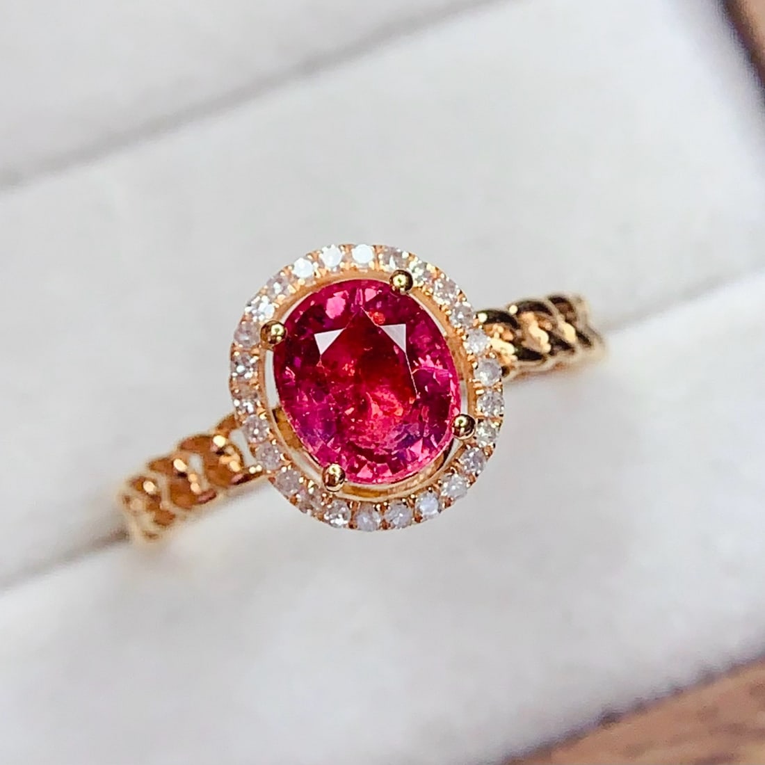 14k Gold 1.5 Ct Natural Tourmaline & Diamond Ring - 6