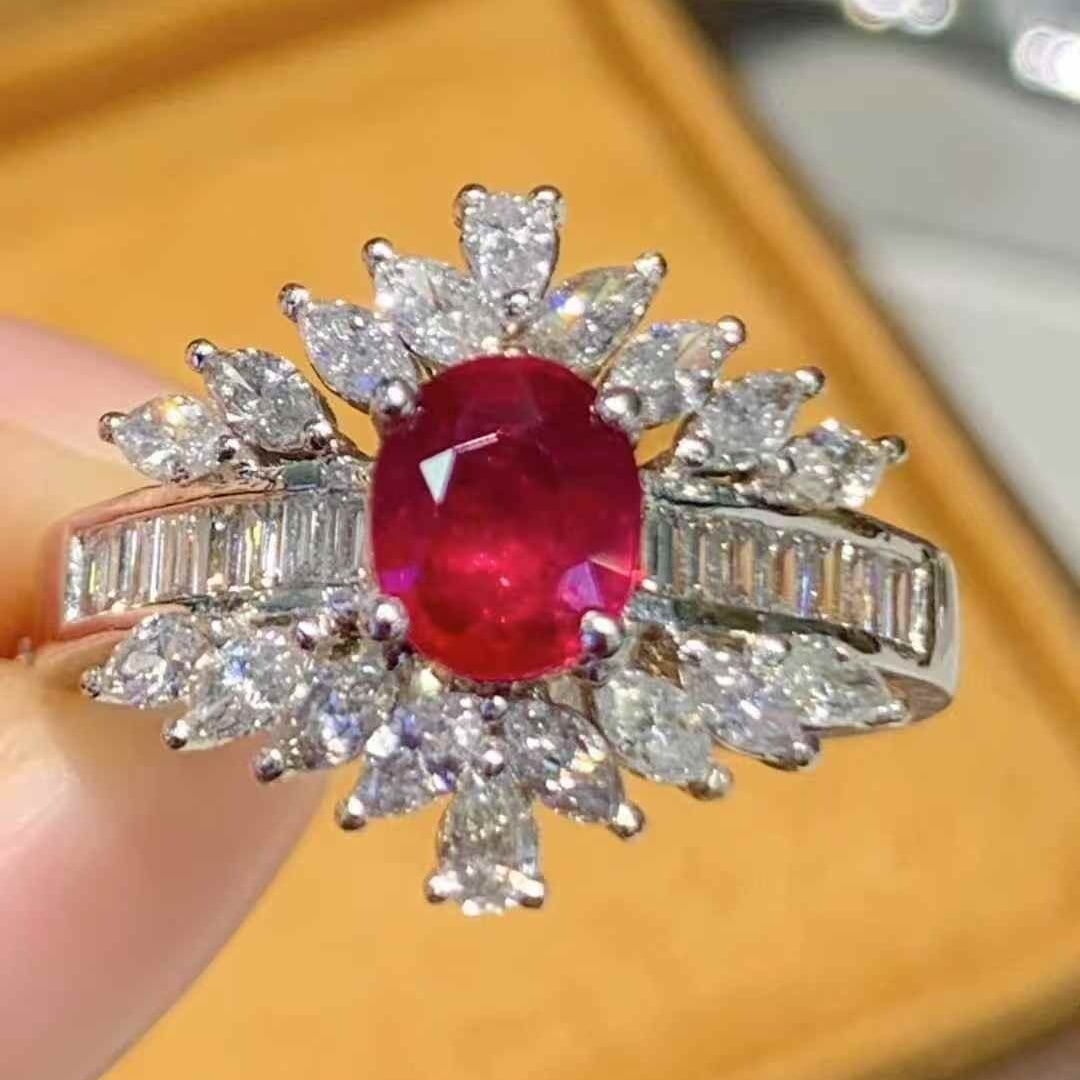 14k Gold 1.15 Ct Natural Ruby & Diamond Ring - 2