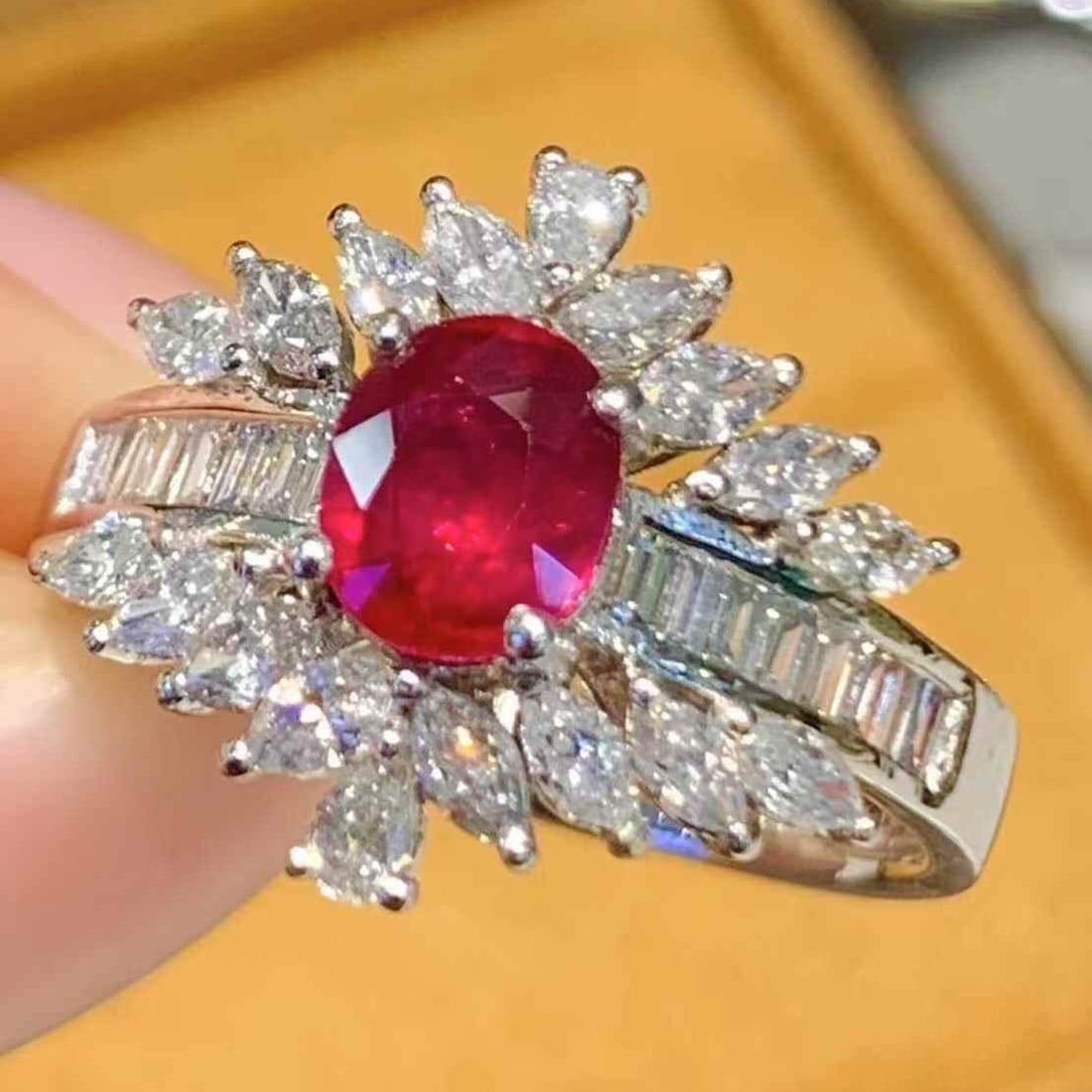 14k Gold 1.15 Ct Natural Ruby & Diamond Ring - 5