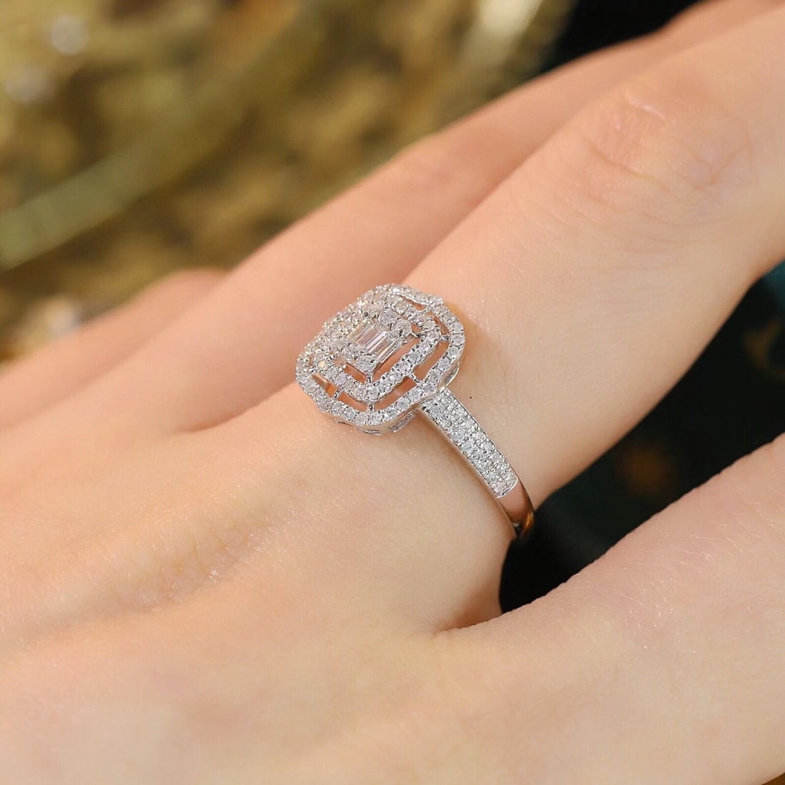 14k Gold 0.4 Ct Natural H Diamond Ring - 8