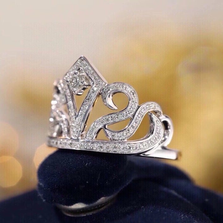 14k Gold 0.35 Ct Natural H Diamond Ring - 4