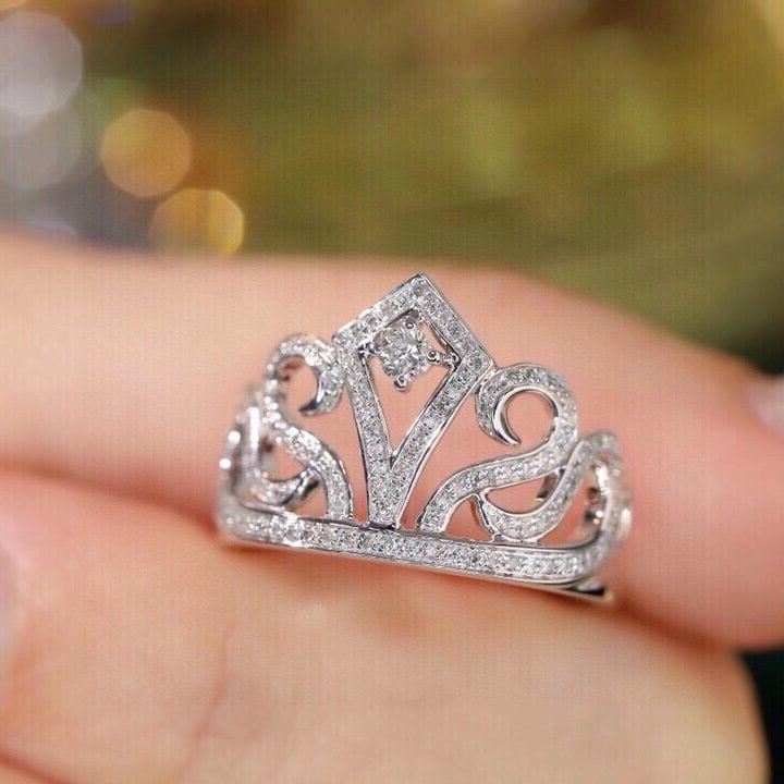 14k Gold 0.35 Ct Natural H Diamond Ring - 6