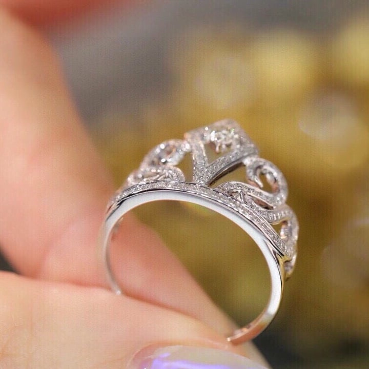 14k Gold 0.35 Ct Natural H Diamond Ring - 7