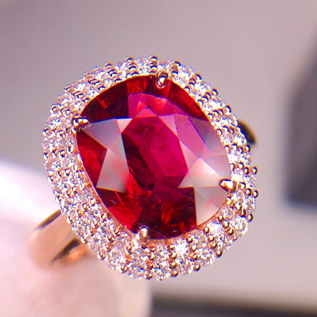 14k Gold 3.2 Ct Natural Tourmaline & Diamond Ring - 3