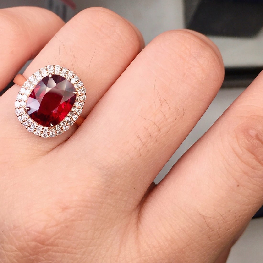 14k Gold 3.2 Ct Natural Tourmaline & Diamond Ring - 8