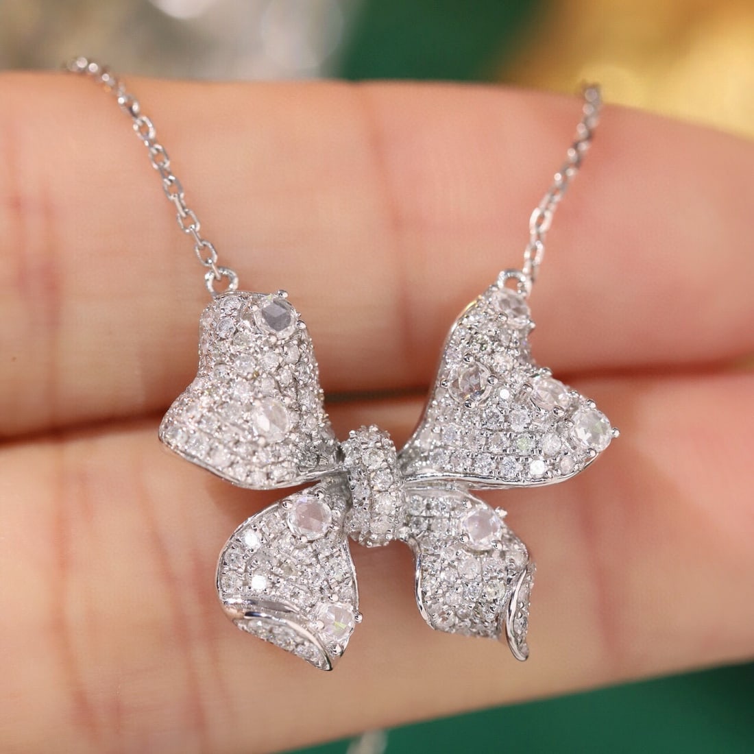 14k Gold 0.8 Ct Natural H Diamond Necklace - 3