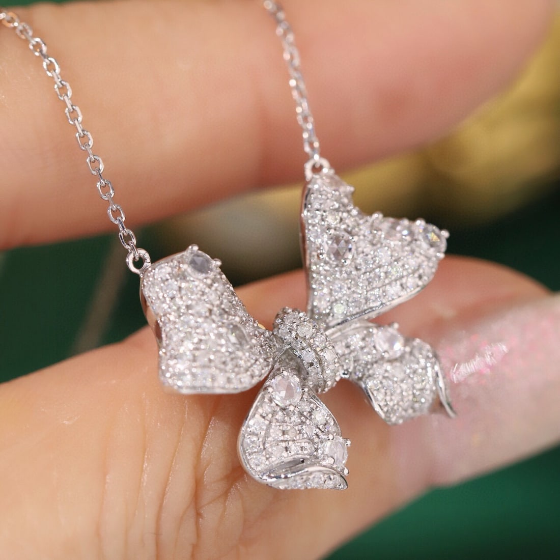 14k Gold 0.8 Ct Natural H Diamond Necklace - 4