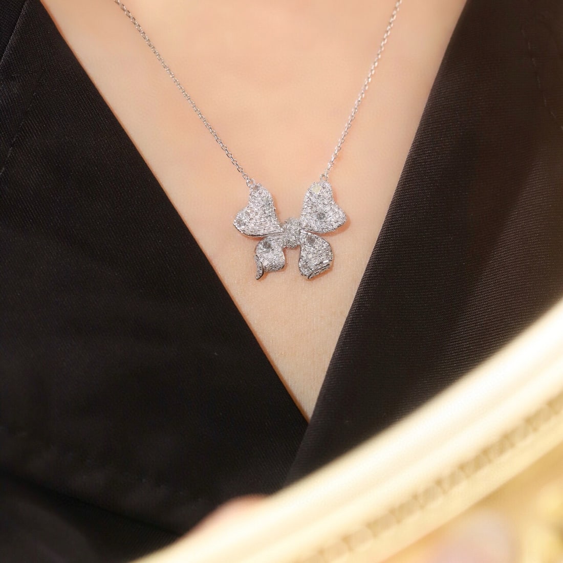 14k Gold 0.8 Ct Natural H Diamond Necklace - 5