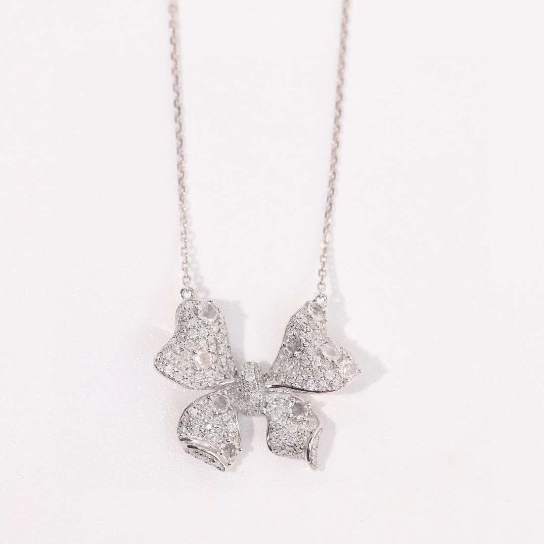 14k Gold 0.8 Ct Natural H Diamond Necklace - 8