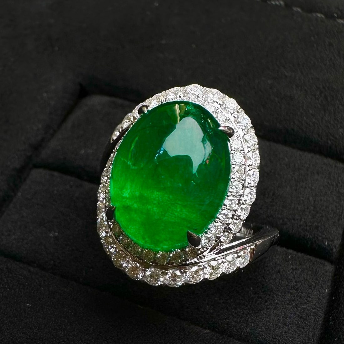 14k Gold 7.72 Ctw Natural Emerald & Diamond Ring - 2