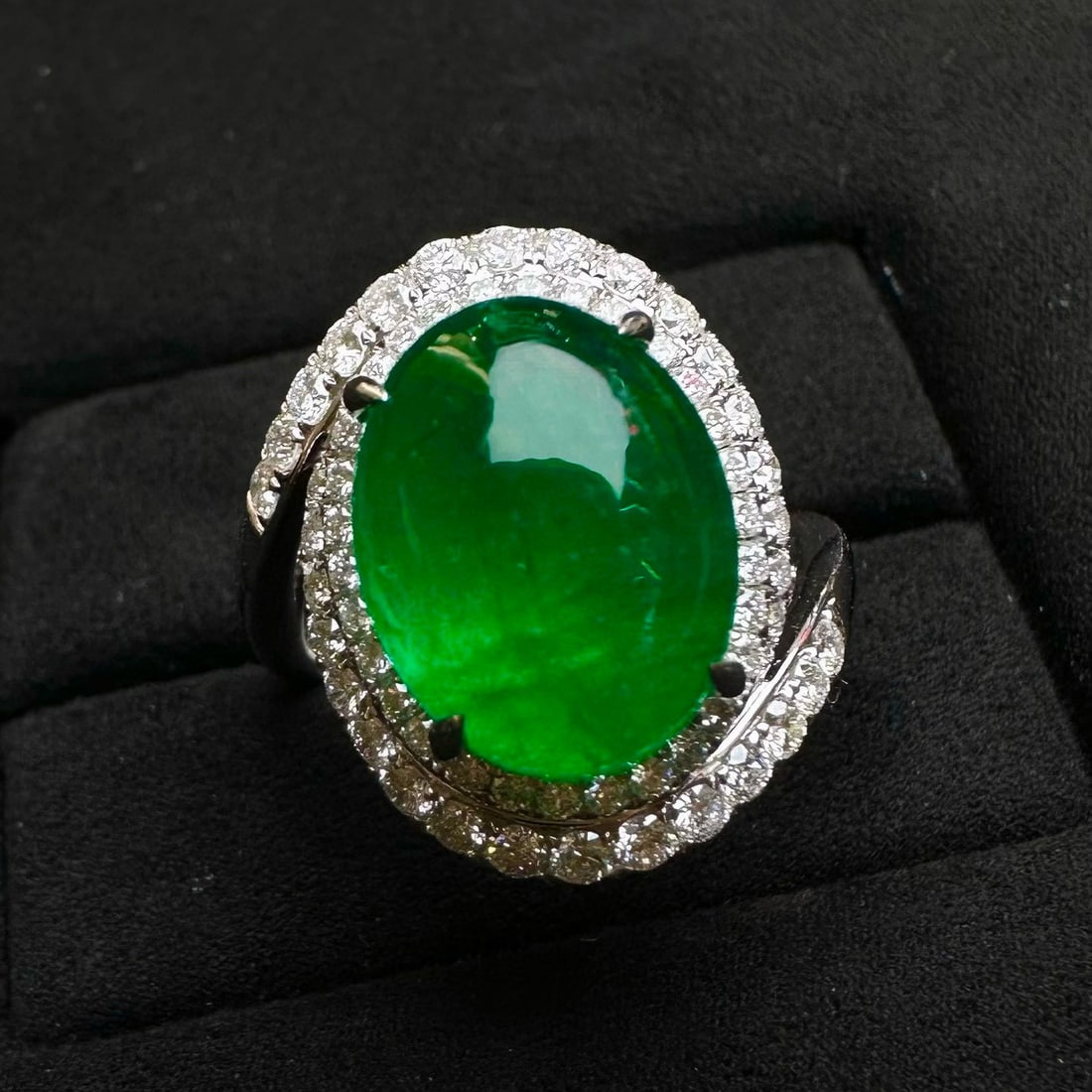 14k Gold 7.72 Ctw Natural Emerald & Diamond Ring - 3