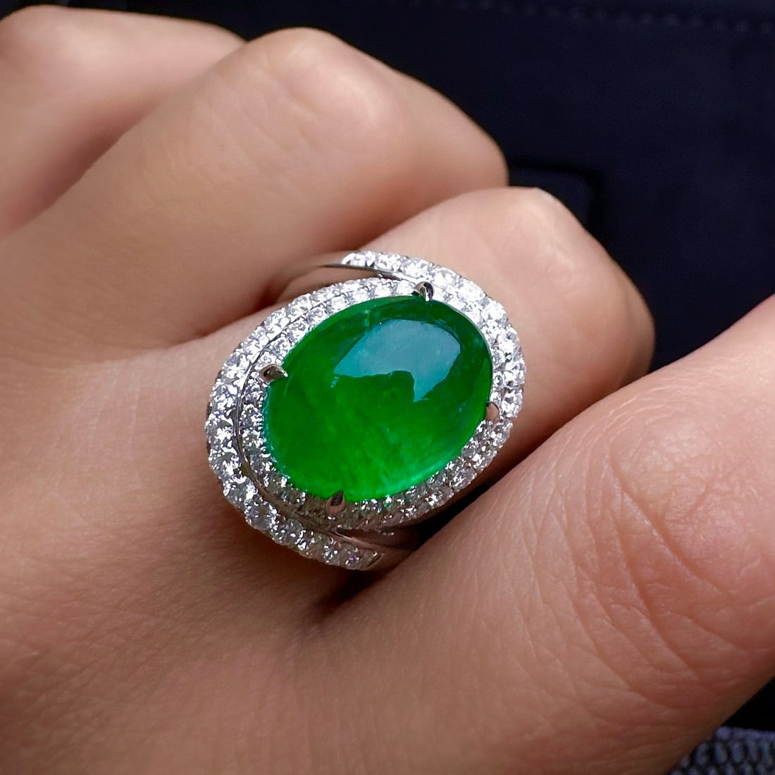 14k Gold 7.72 Ctw Natural Emerald & Diamond Ring - 4