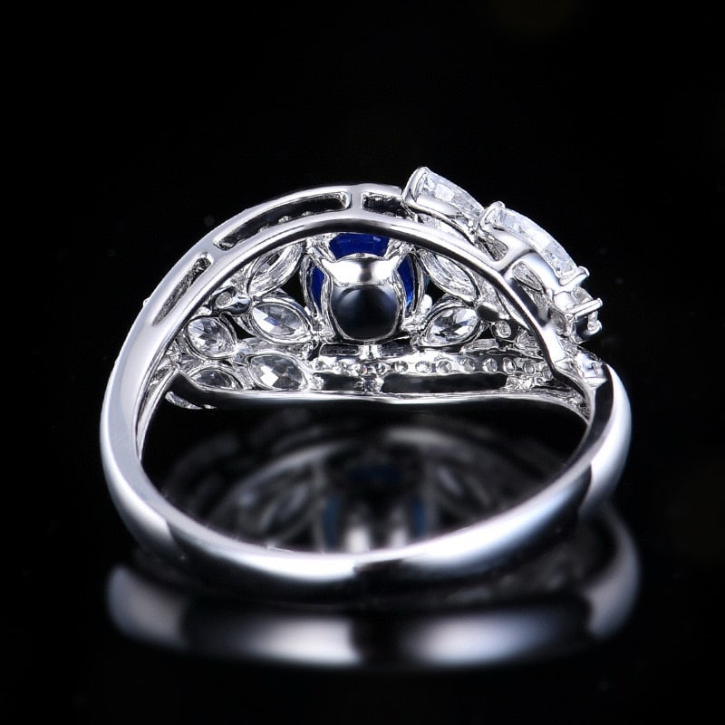 14k Gold 1.10 Ctw Natural Sapphire & Diamond Ring - 5