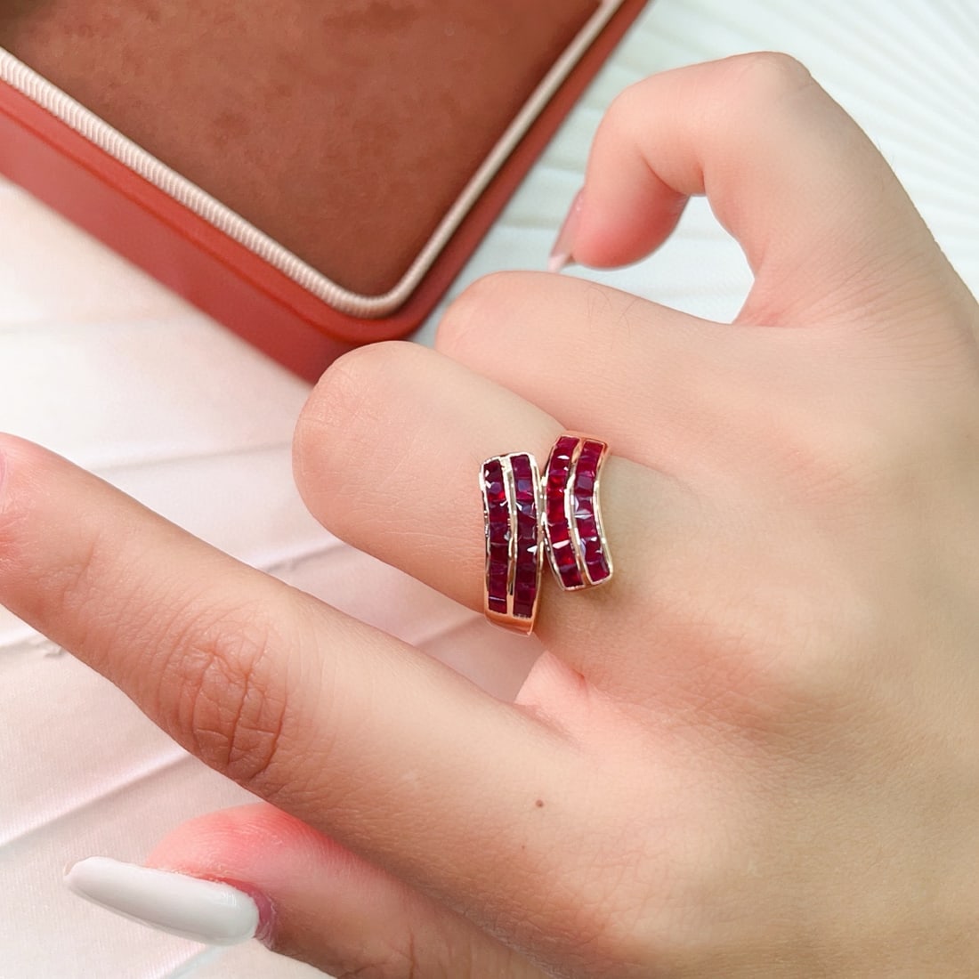 14k Gold 2.4 Ct Natural Ruby & Diamond Ring - 6