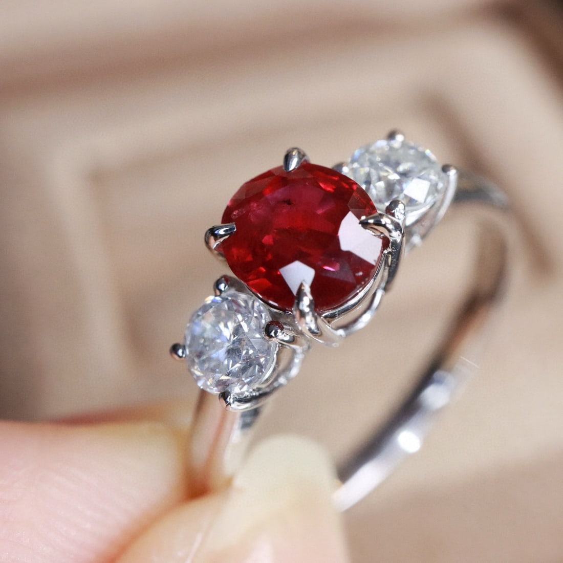 14k Gold 1.55 Ctw Natural Ruby & Diamond Ring - 4