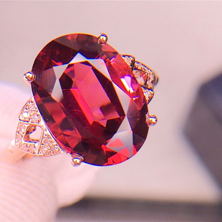 14k Gold 5.1 Ct Natural Tourmaline & Diamond Ring - 4