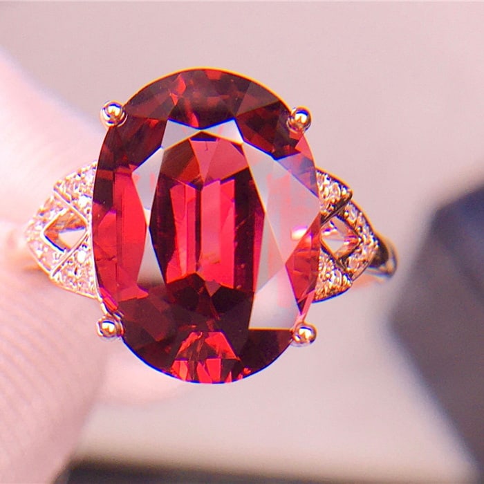 14k Gold 5.1 Ct Natural Tourmaline & Diamond Ring - 6