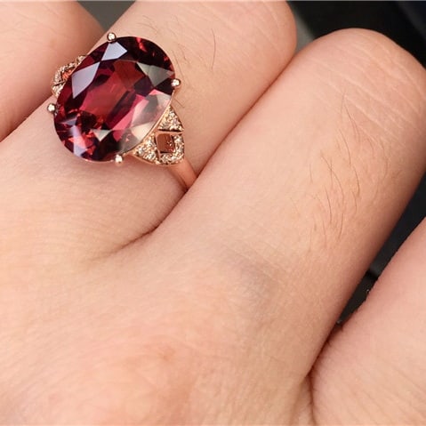 14k Gold 5.1 Ct Natural Tourmaline & Diamond Ring - 8