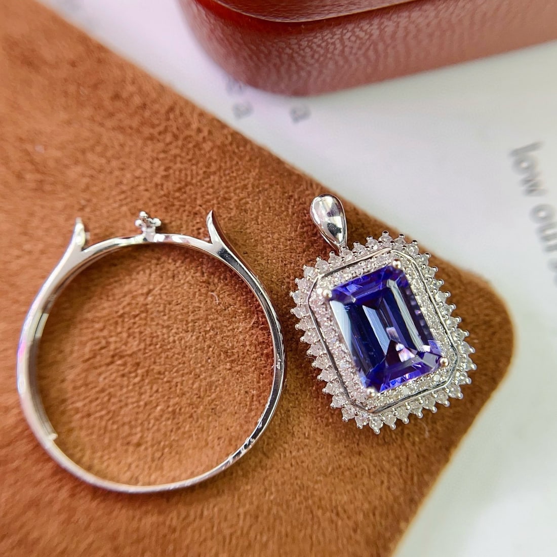 14k Gold 1.80 Ct Natural Tanzanite & Diamond Ring/pendant( Without Chain ) - 2