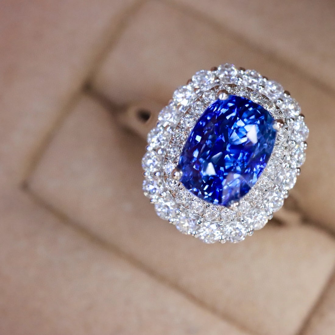 14k Gold 2.76 Ctw Natural Sapphire & Diamond Ring/pendant( Without Chain ) - 2