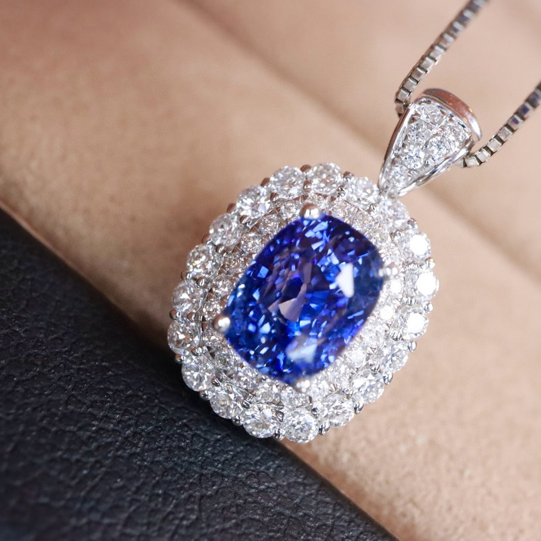 14k Gold 2.76 Ctw Natural Sapphire & Diamond Ring/pendant( Without Chain ) - 3