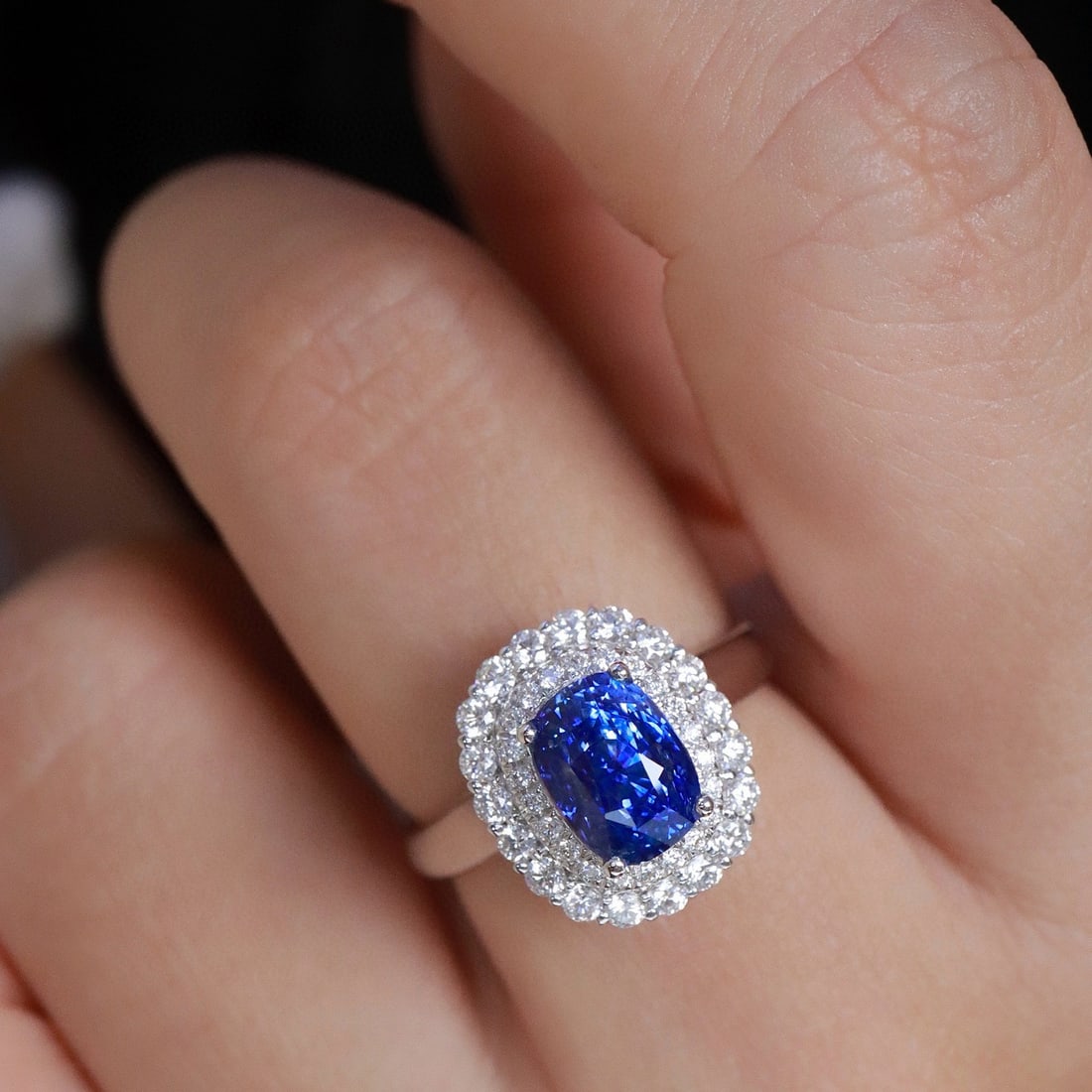 14k Gold 2.76 Ctw Natural Sapphire & Diamond Ring/pendant( Without Chain ) - 6