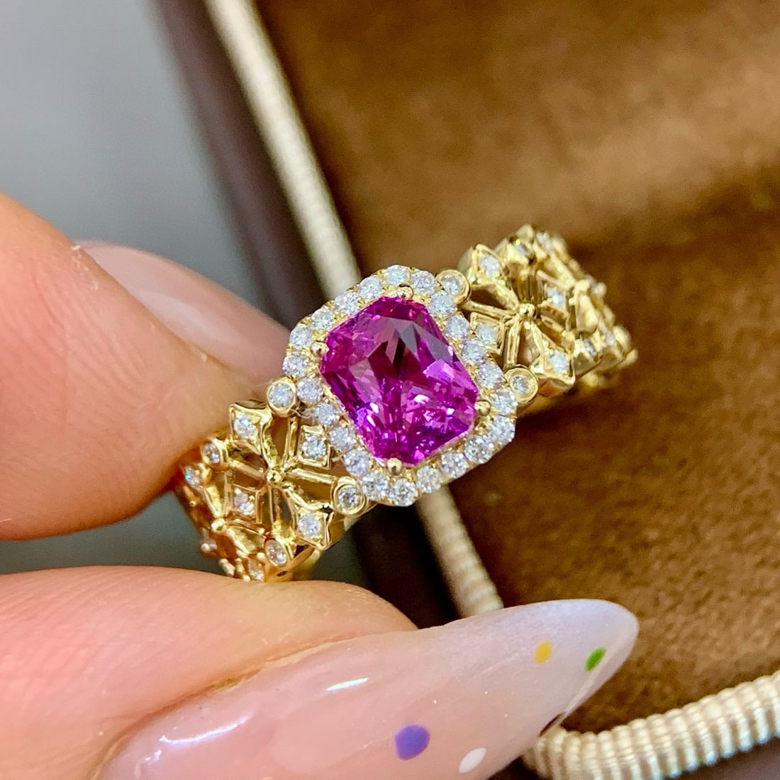 14k Gold 1.28 Ctw Natural Sapphire & Diamond Ring - 2