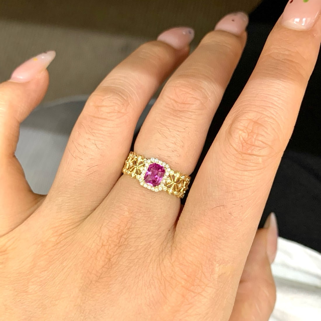 14k Gold 1.28 Ctw Natural Sapphire & Diamond Ring - 3